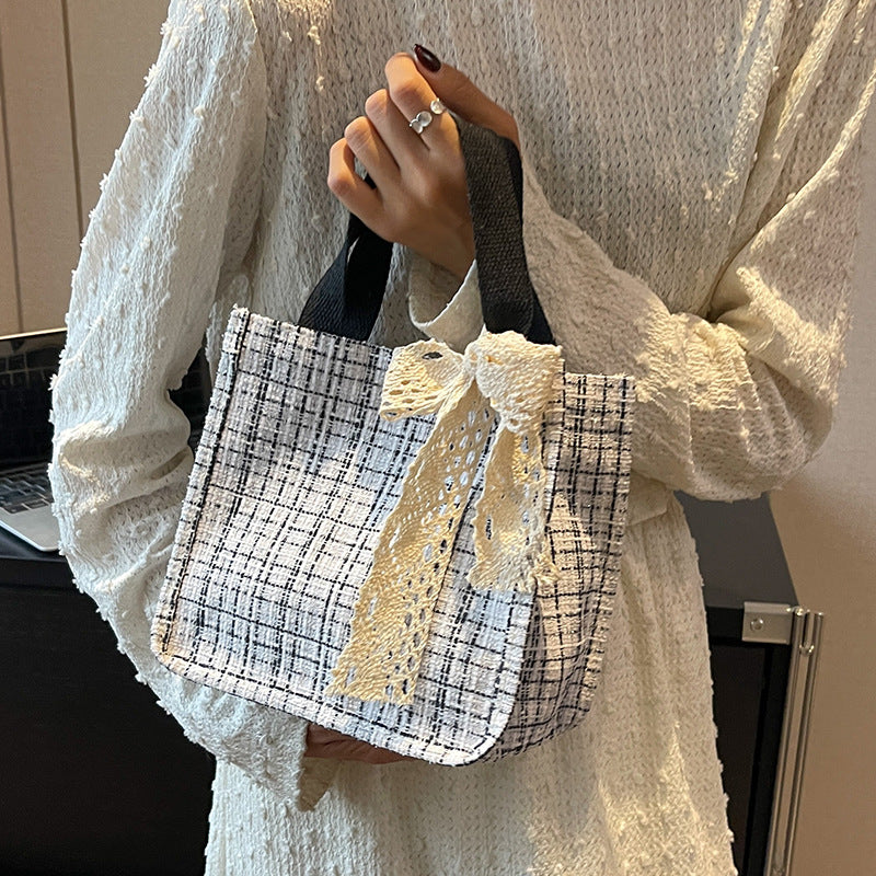 Lace-Detail Structured Tote Bag — product view 4