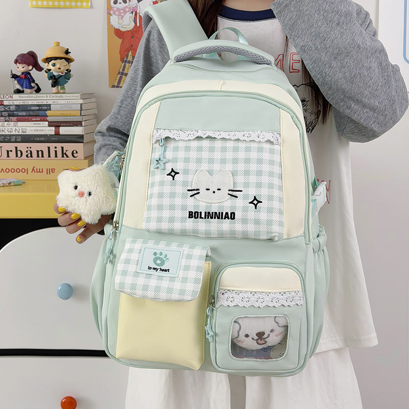 Cute Cartoon Cat-Themed Backpack LoungeYard — product view 3