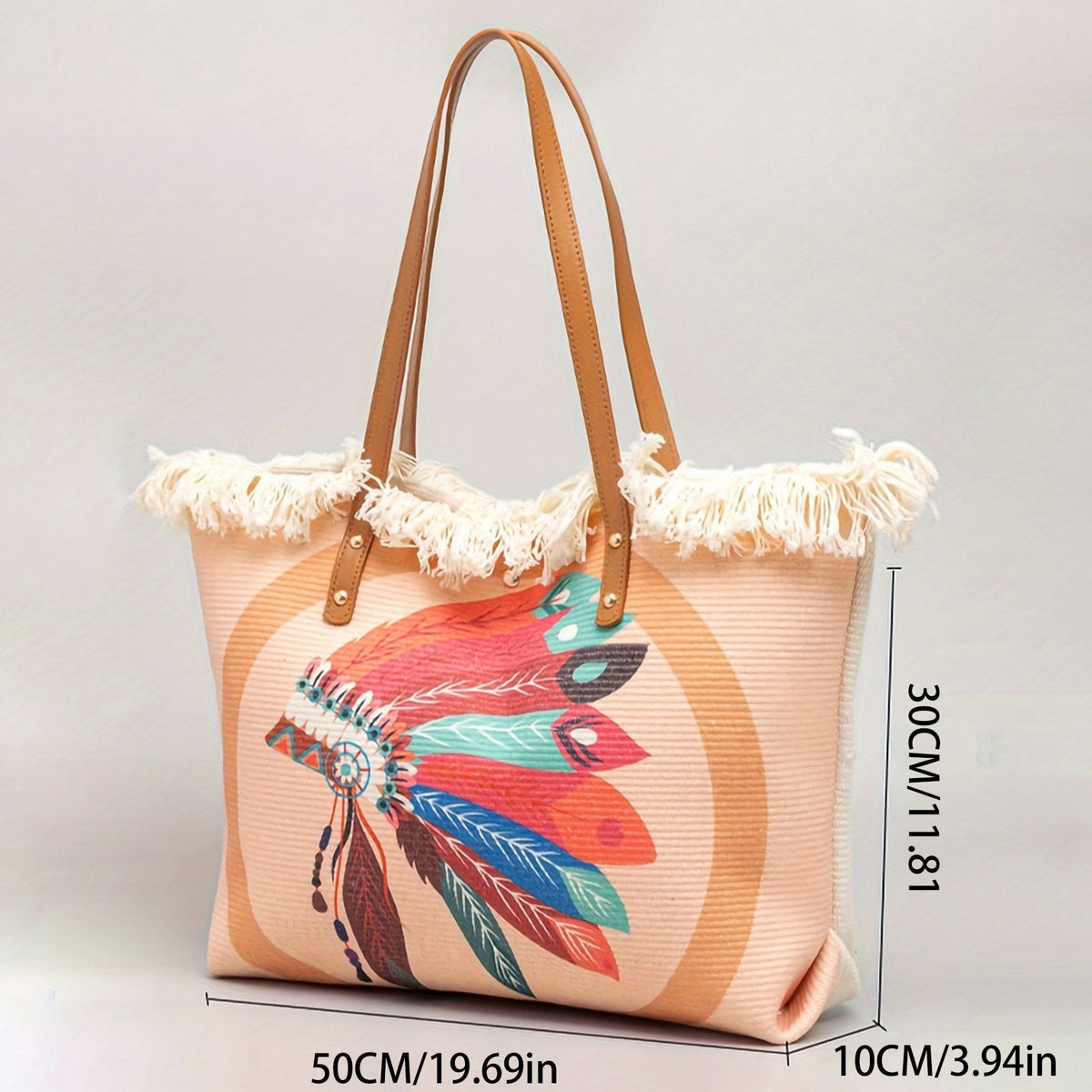 Beach bag with Unique Feather Design LoungeYard — product view 4