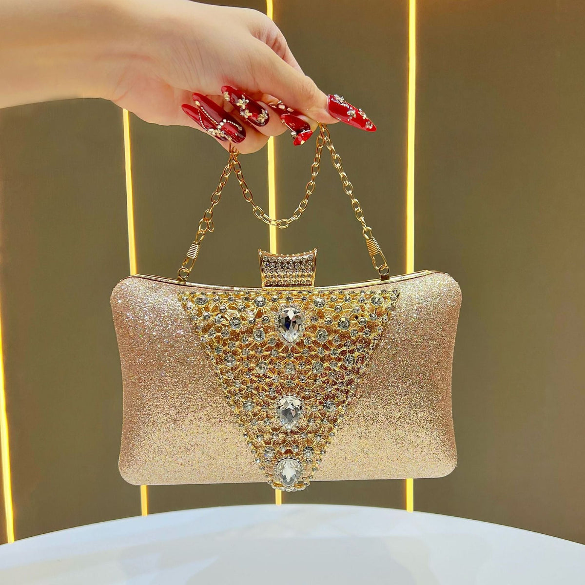 Glamorous Rhinestone-Studded Evening Clutch — product view 7