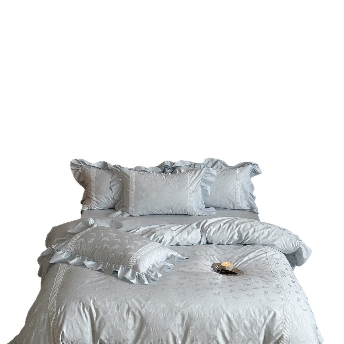 Jacquard bedding set with ruffles and fine decorative seam — product view 5
