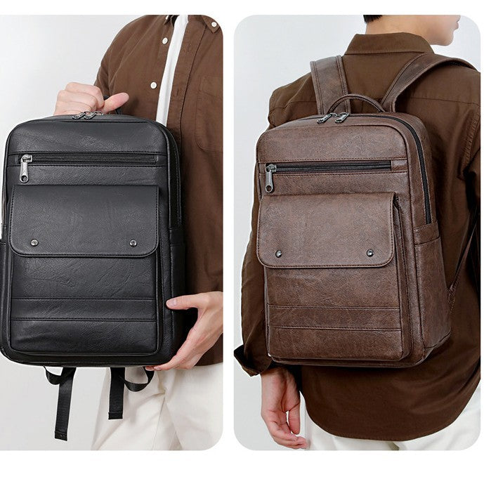 Vintage Leather Backpack LoungeYard — product view 2