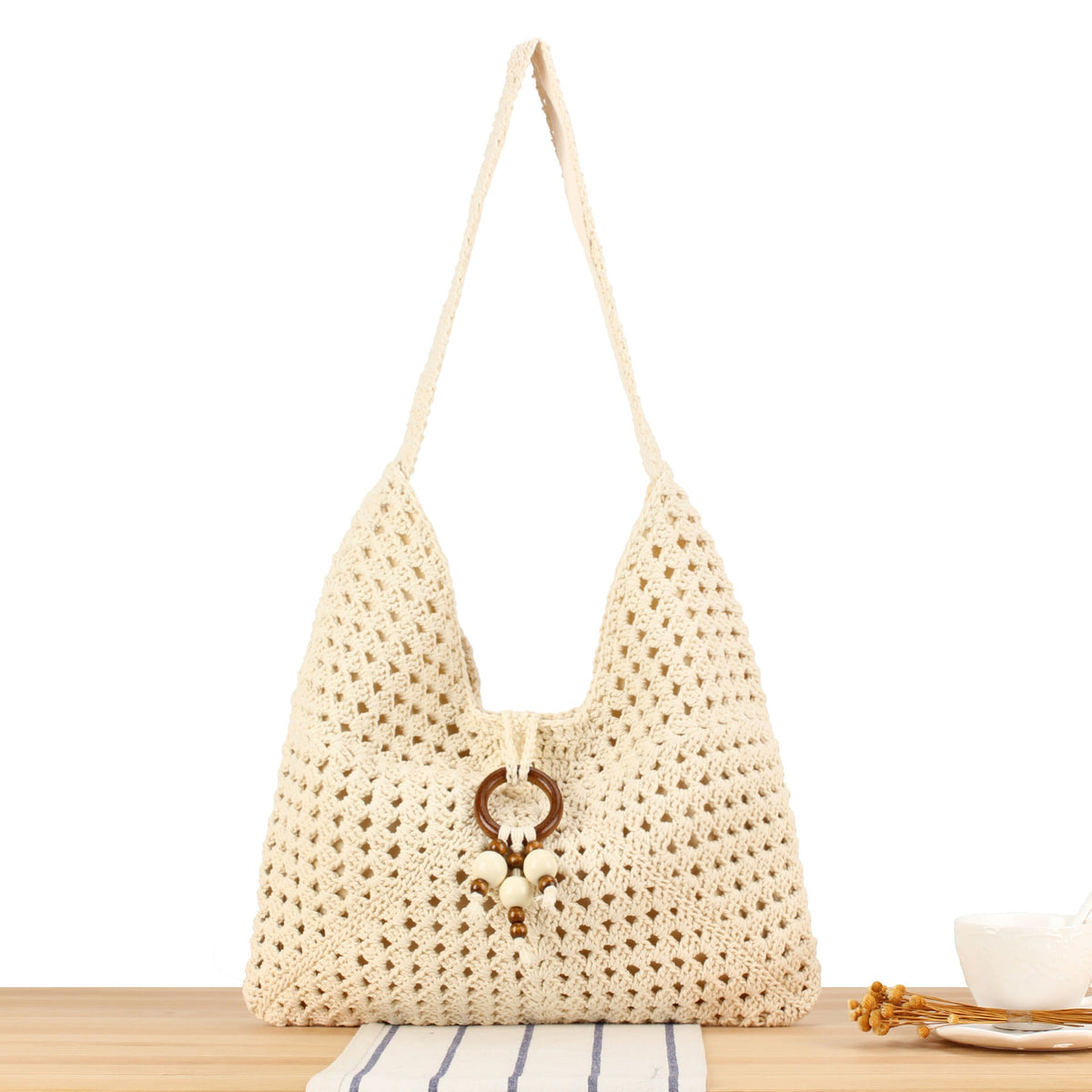 Handmade Macrame Shoulder Bag LoungeYard — product view 5