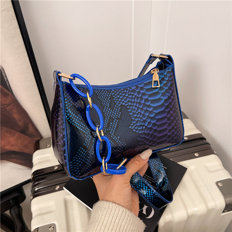 Stylish Textured Snakeskin Effect Handbag LoungeYard — product view 2