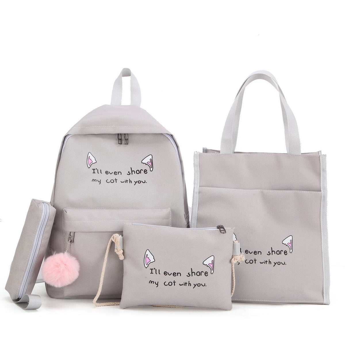 Cute Character Multi-Piece Backpack Set LoungeYard — product view 3