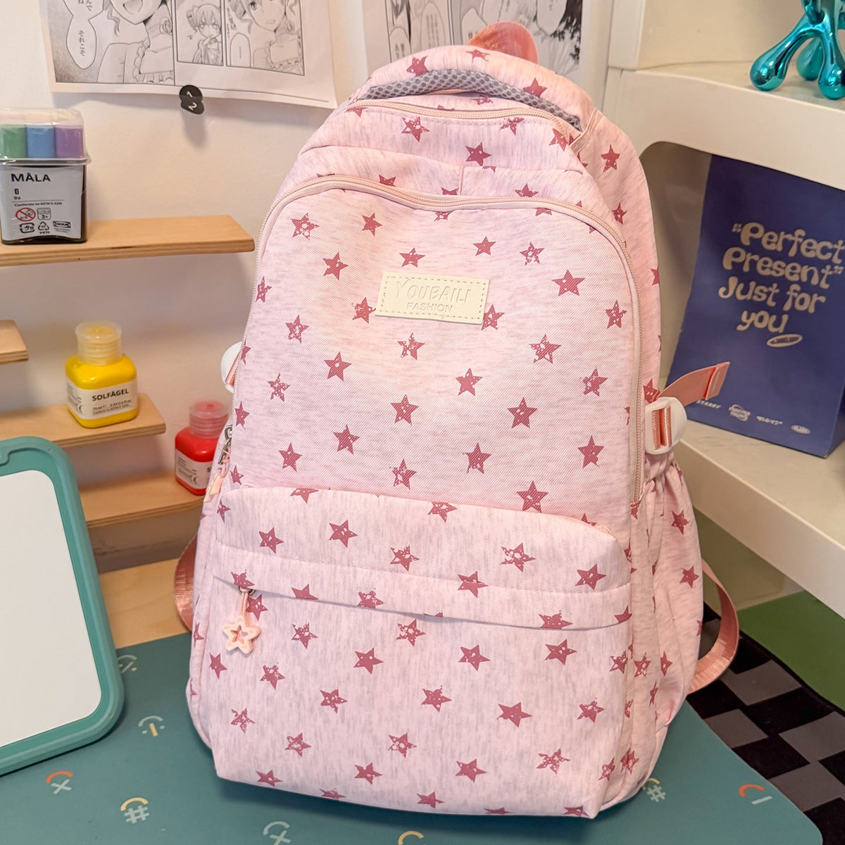 Fun Star-Printed School Backpack LoungeYard — product view 6