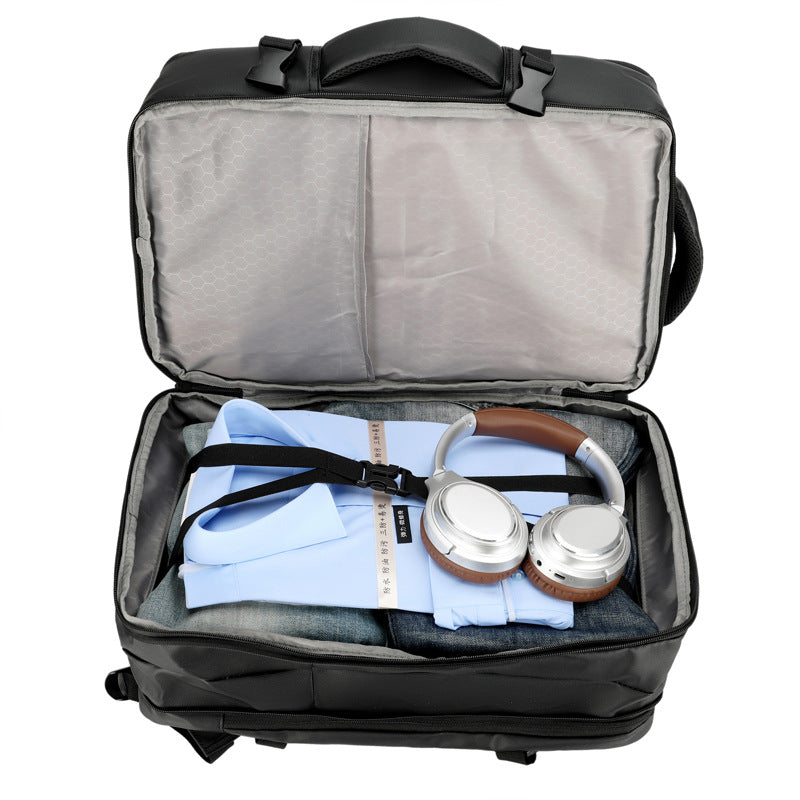 Laptop backpack with ergonomic back padding and innovative organizer compartments LoungeYard — product view 3