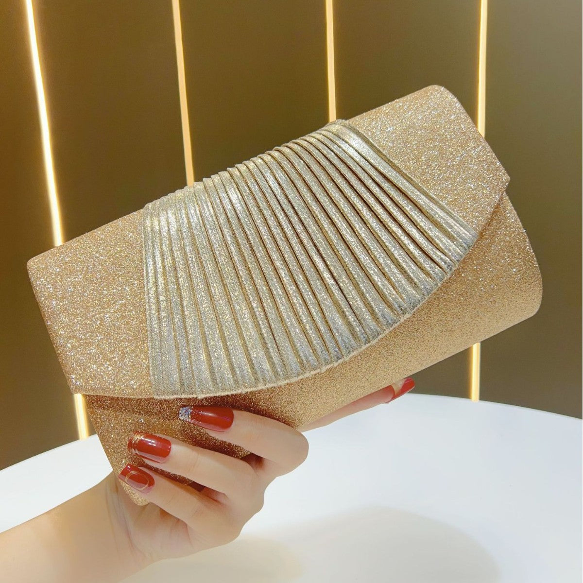 Glamorous Pleated Evening Clutch — product view 1