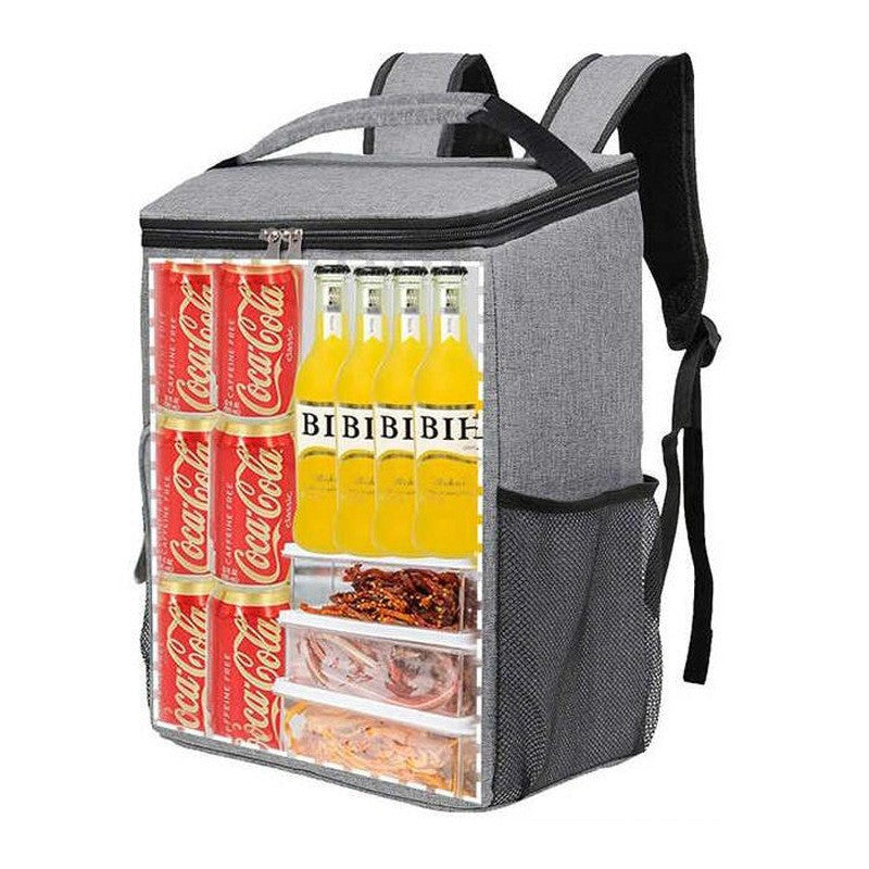 Unisex insulated cooler backpack with large main compartment, front pocket, and silky thermal insulation LoungeYard — product view 2