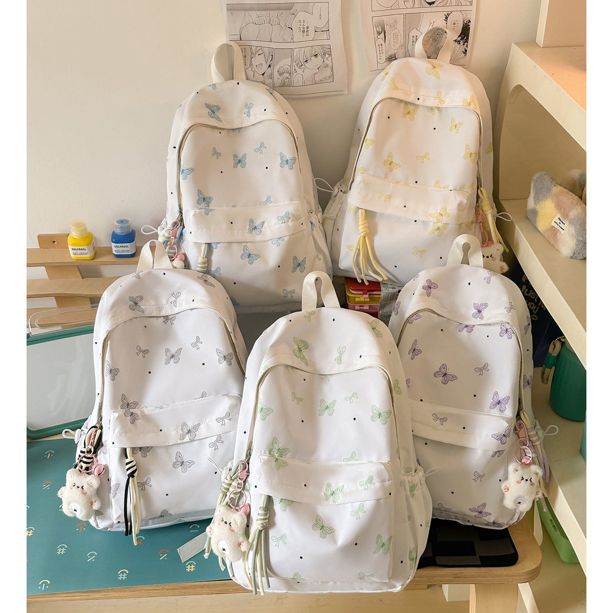 Charming Butterfly Print Casual Backpack LoungeYard — product view 4
