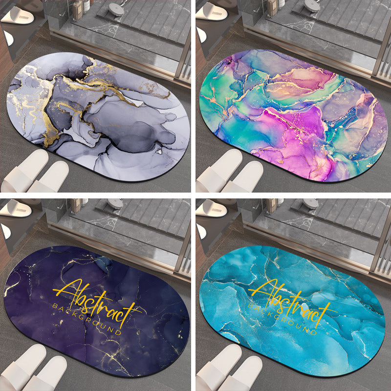 Luxurious Abstract Marble Bath Mat Bowlift — product view 1
