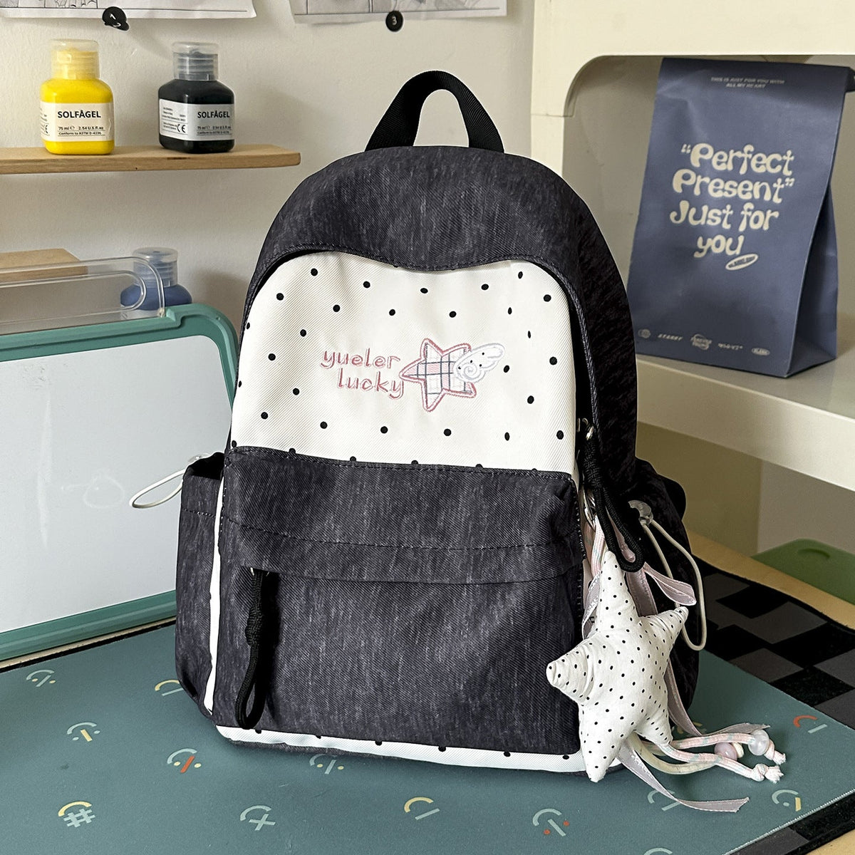 Adorable Star-Embellished School Backpack LoungeYard — product view 6