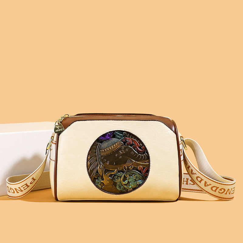Vintage-Inspired Leather Crossbody Bag LoungeYard — product view 4