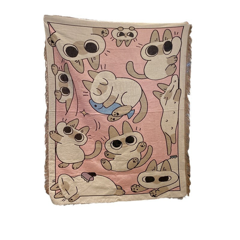 Cozy Cat-Themed Tapestry Throw Blanket — product view 5