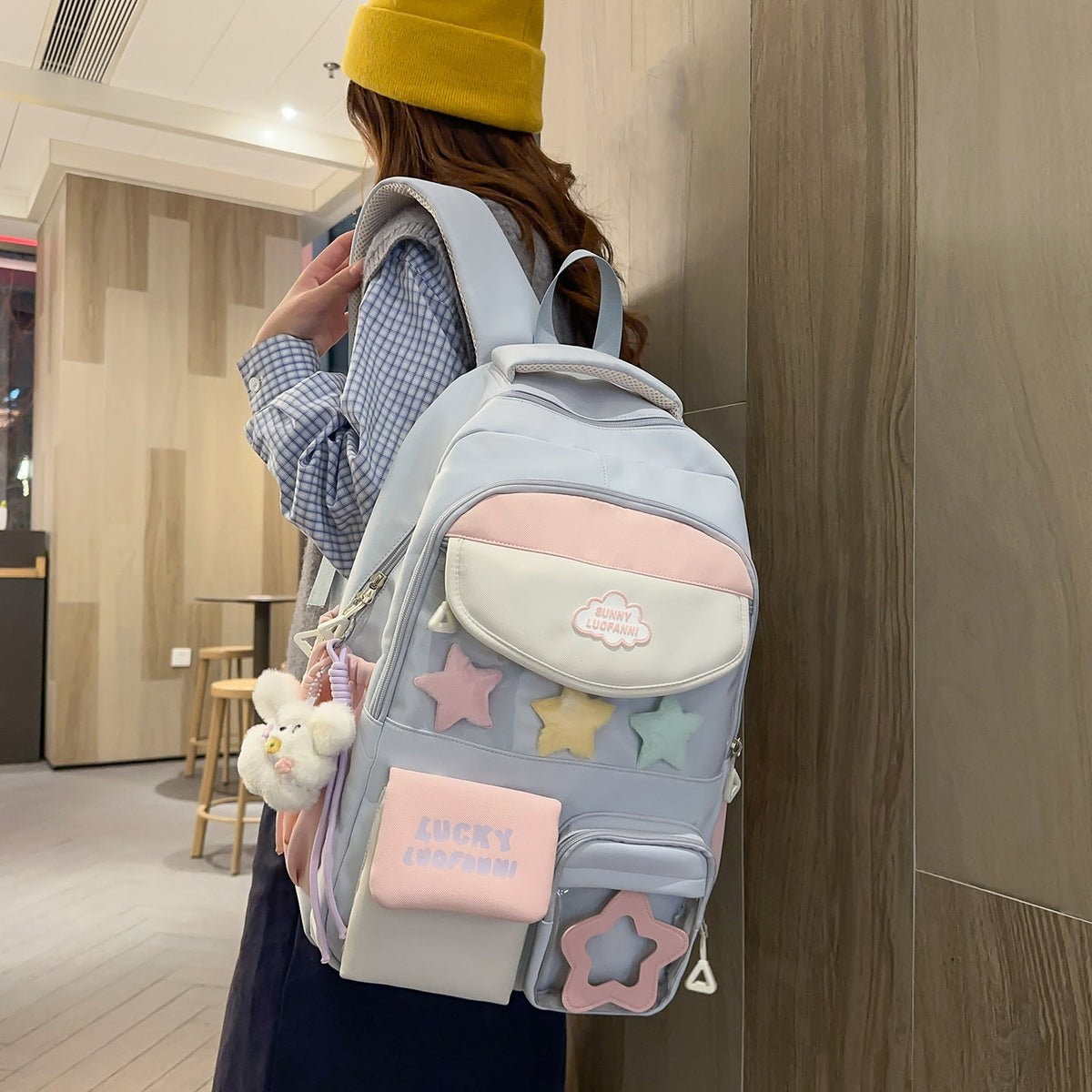 Deluxe Star-Embellished Casual Backpack LoungeYard — product view 1
