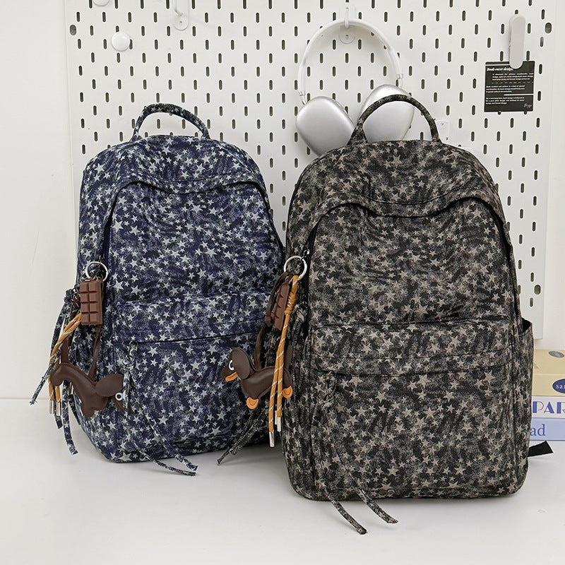 Spacious Star-Patterned Casual Backpack LoungeYard — product view 4