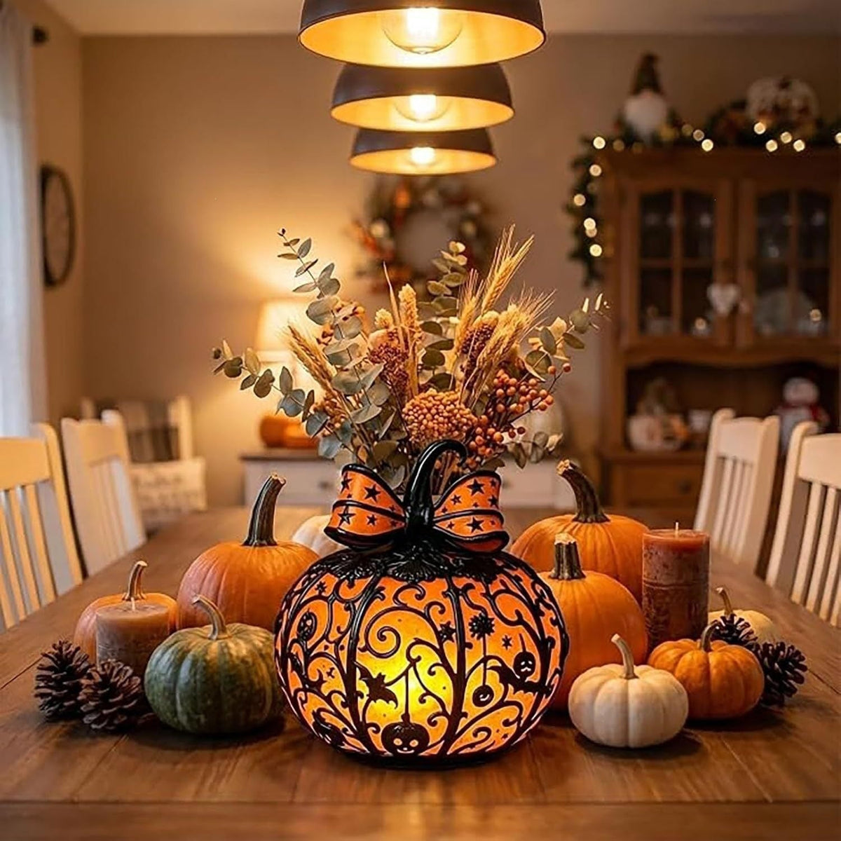 Decorative Pumpkin Lantern Bowlift — product view 2