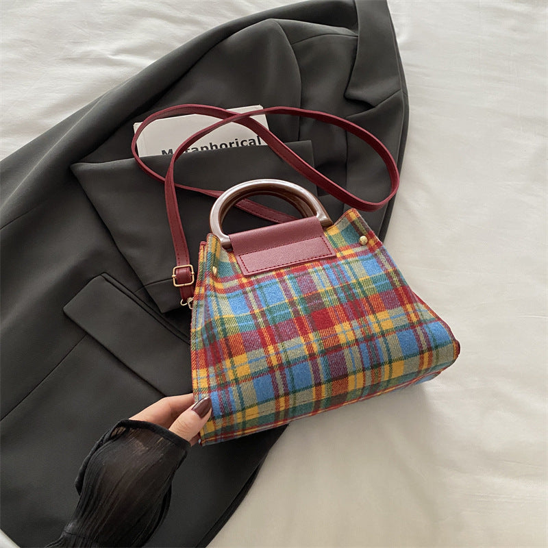 Plaid Structured Mini Handbag LoungeYard — product view 7