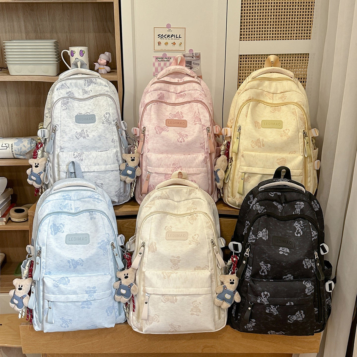 Casual Multi-Compartment School Backpack LoungeYard — product view 4