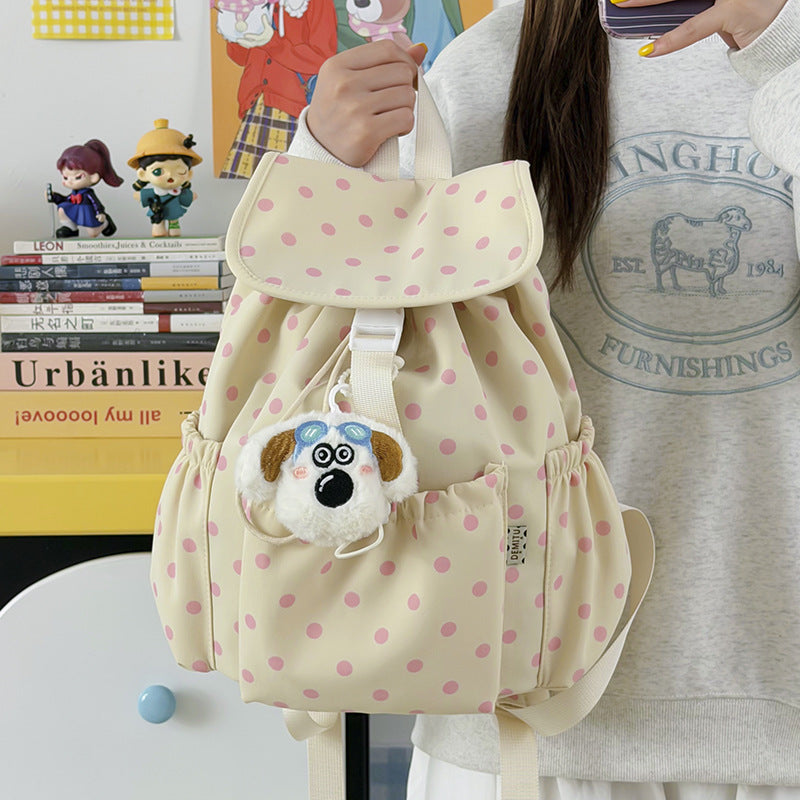 Playful Polka Dot Drawstring Backpack LoungeYard — product view 1