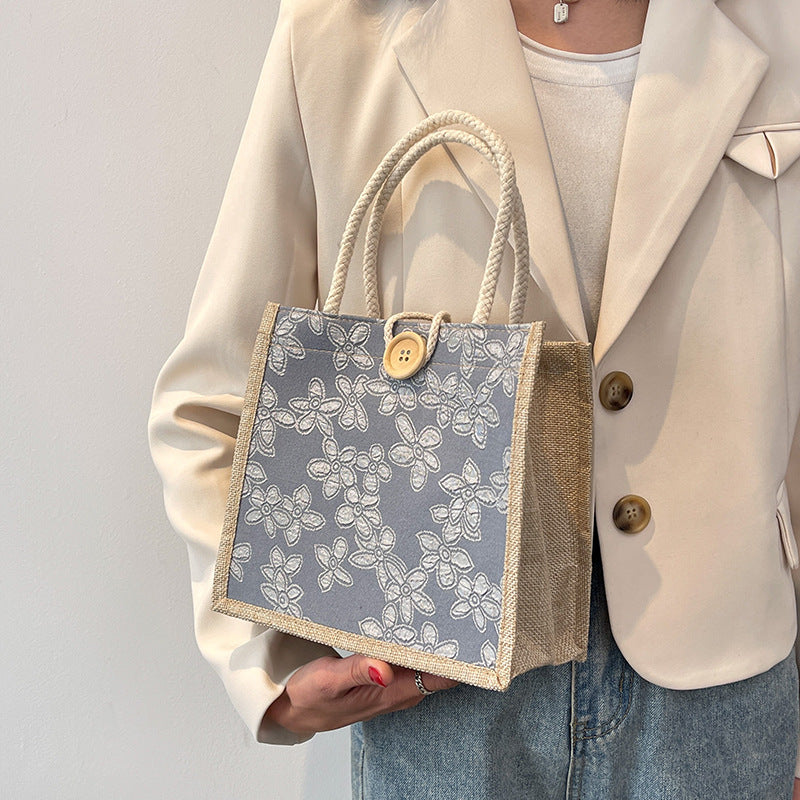 Elegant Floral Embroidered Tote — product view 1