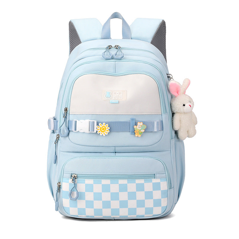 Cute school backpack with playful charms LoungeYard — product view 2