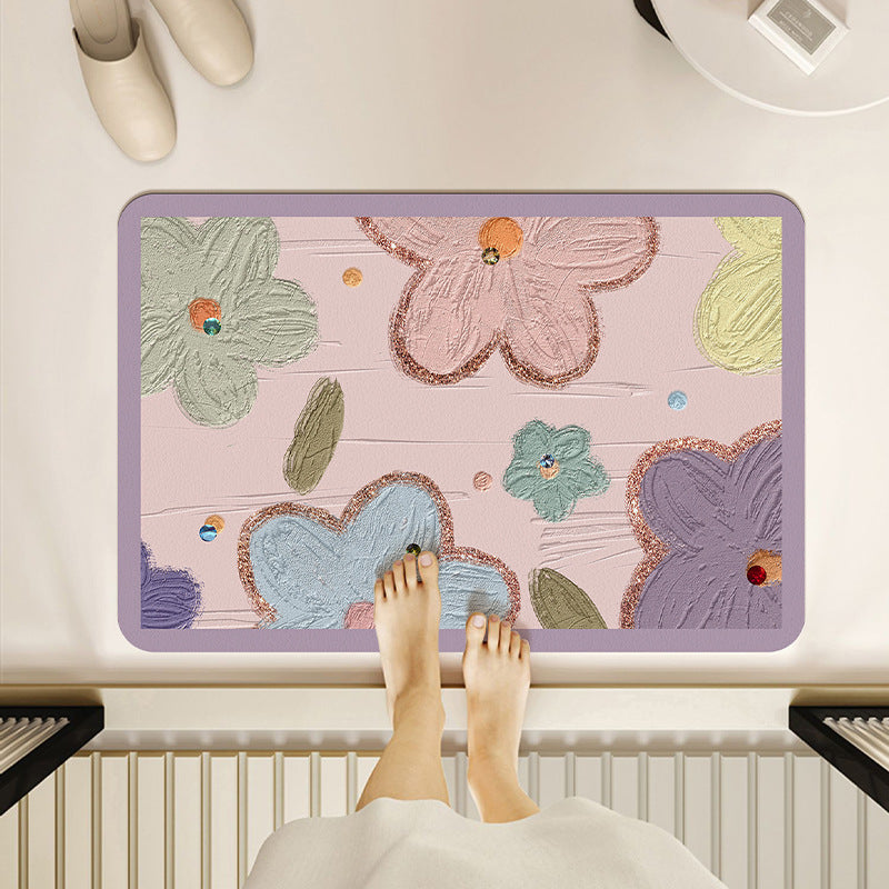 Vibrant Floral Patterned Bath Mat — product view 2