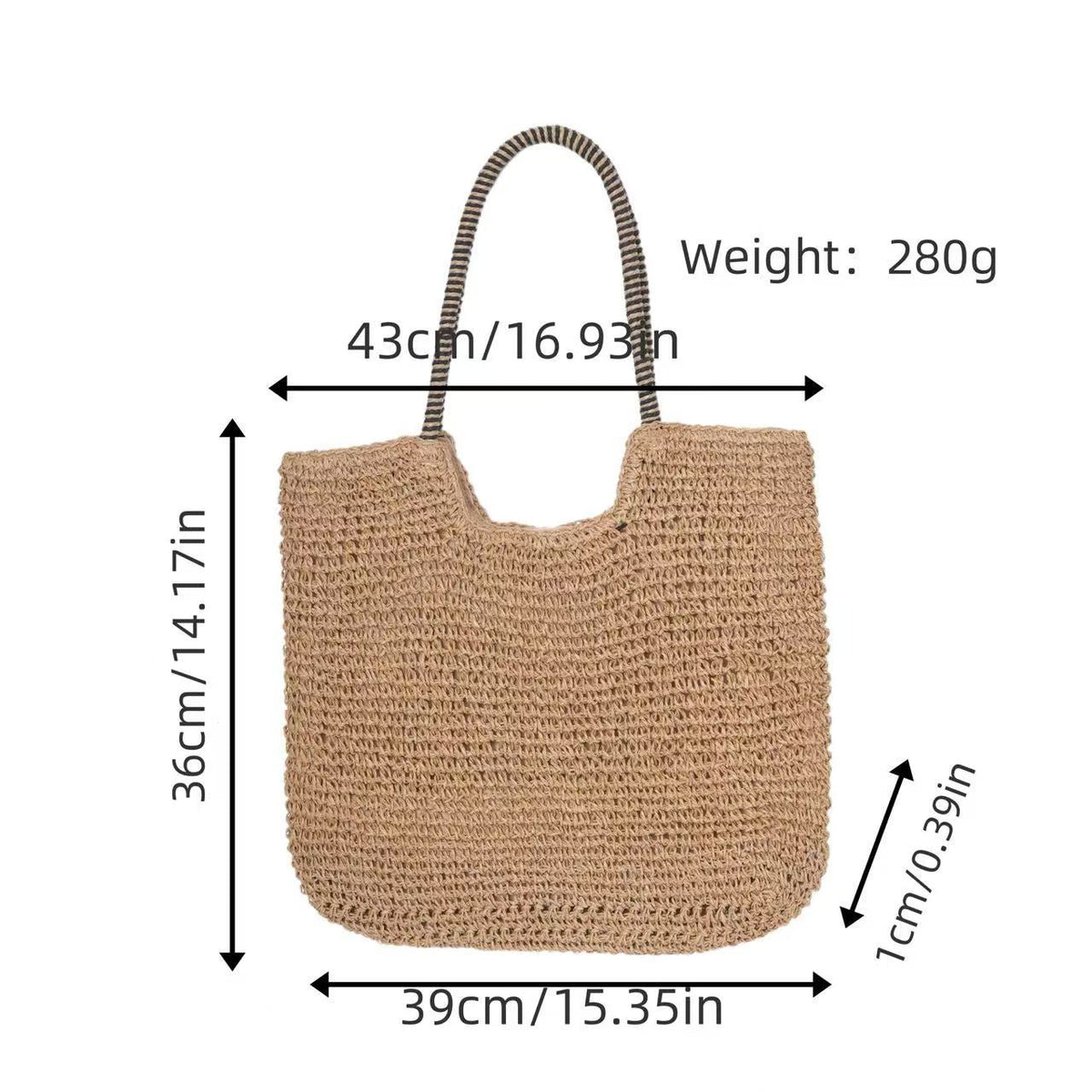 Large Braided Tote Bag LoungeYard — product view 6