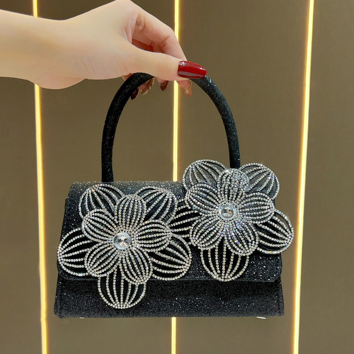 Flower Embellished Evening Handbag — product view 2