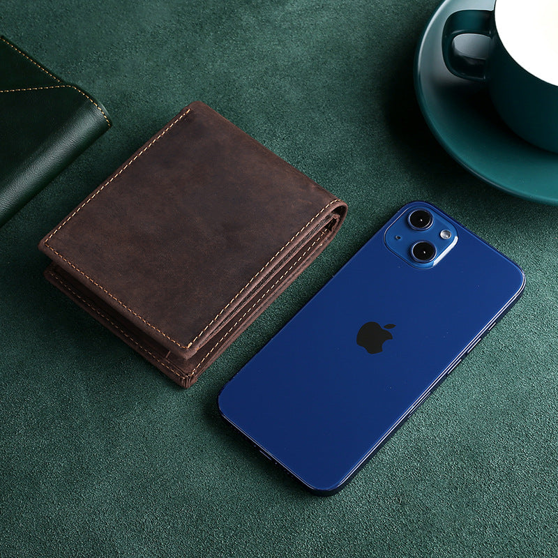 Premium Leather Bi-Fold Coin Wallet — product view 2