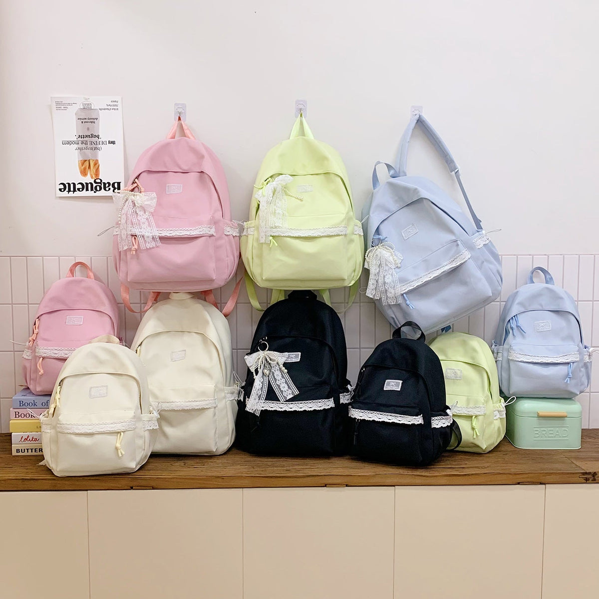 Elegant Lace-Trimmed Daily Backpack LoungeYard — product view 4