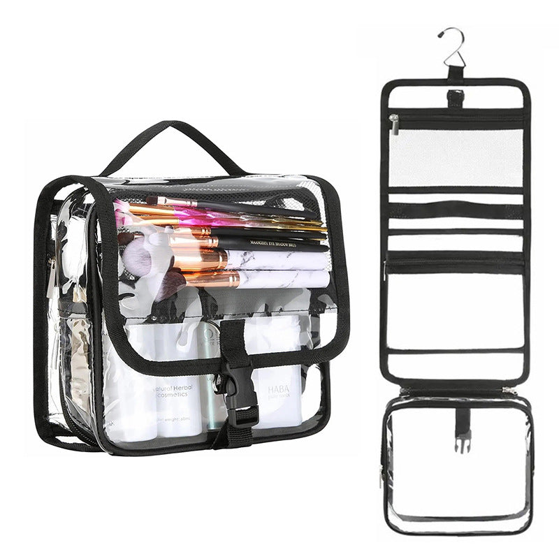 Cosmetic organizer with transparent design and practical hook LoungeYard — product view 1