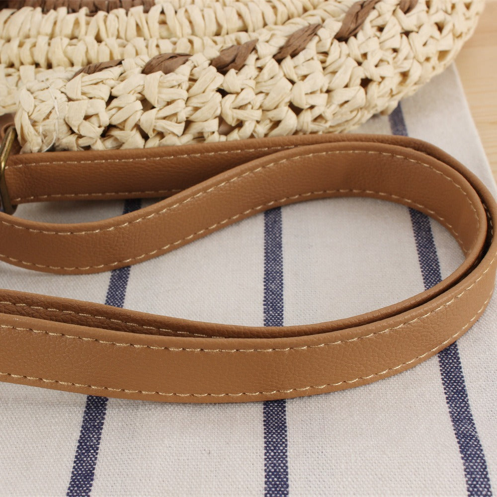 Round Bast Shoulder Bag with Unique Flap Closure LoungeYard — product view 2