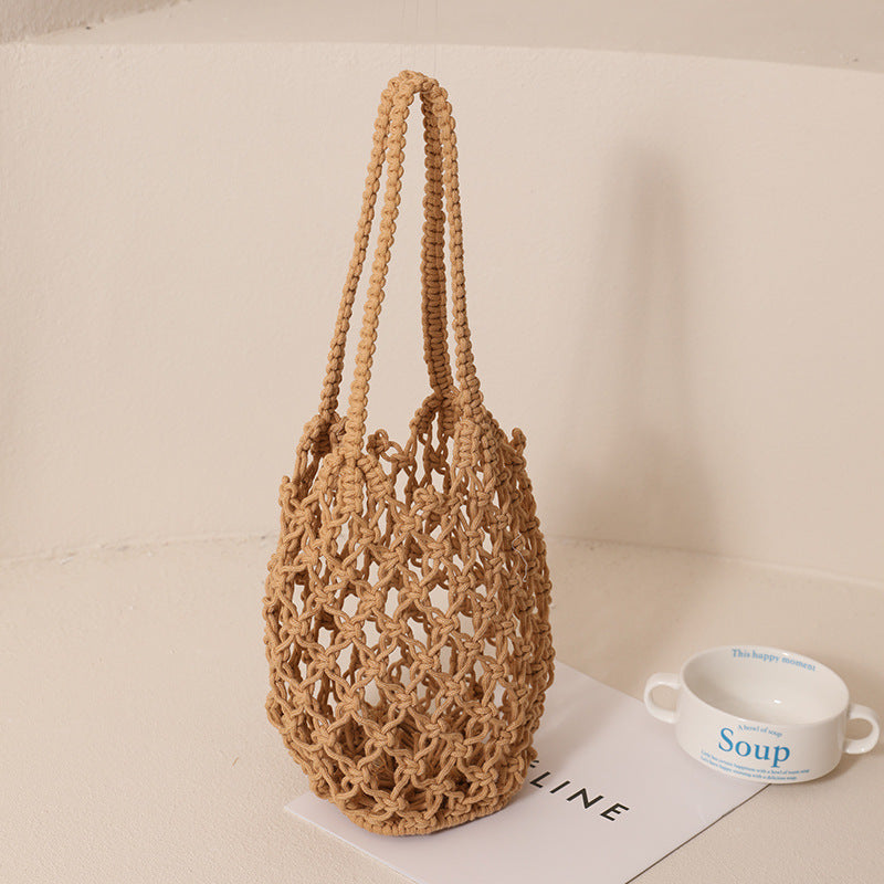 Macrame Tote Bag with Unique Lacing LoungeYard — product view 6