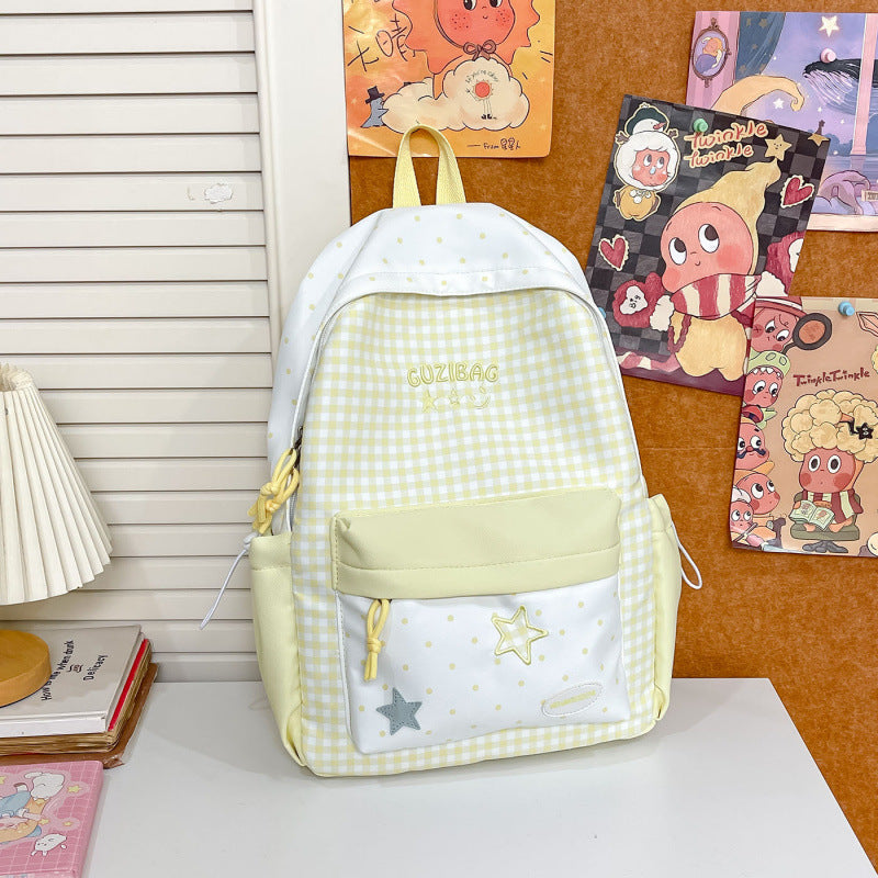 Stylish Gingham Pattern Backpack — product view 4