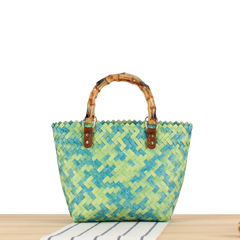 Braided handbag with high-quality bamboo handle LoungeYard — product view 6