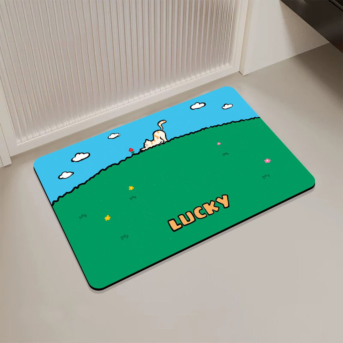Playful Cartoon-Themed Door Mat Bowlift — product view 3