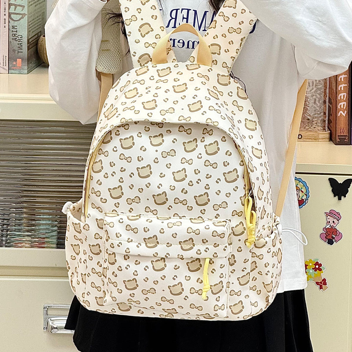 Adorable Character Print Backpack LoungeYard — product view 2