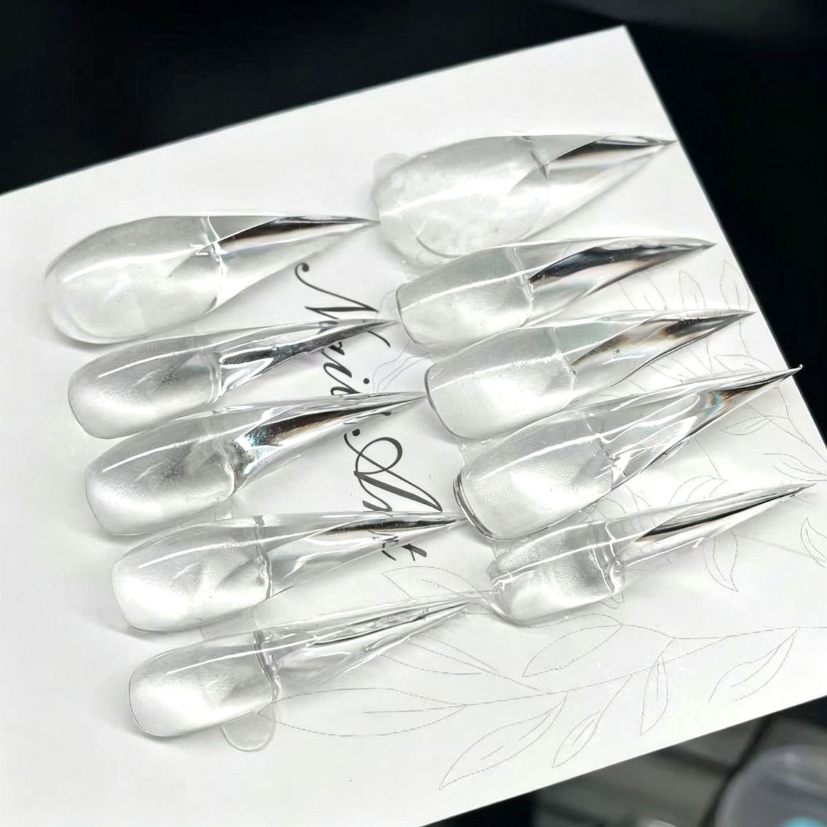 Stiletto-Shaped Clear Nail Tips — product view 3