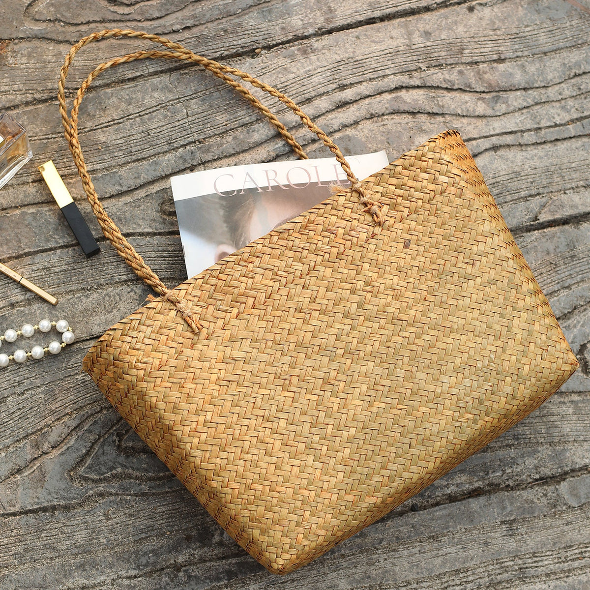 Extra-Large Handwoven Tote Bag LoungeYard — product view 4