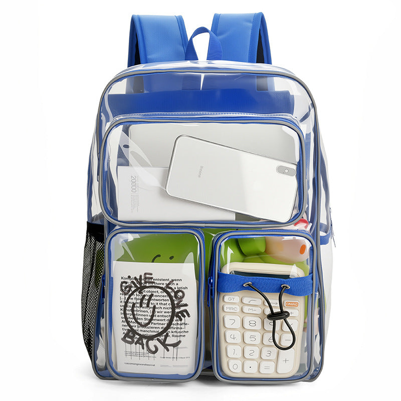 Transparent school backpack with multiple compartments LoungeYard — product view 6