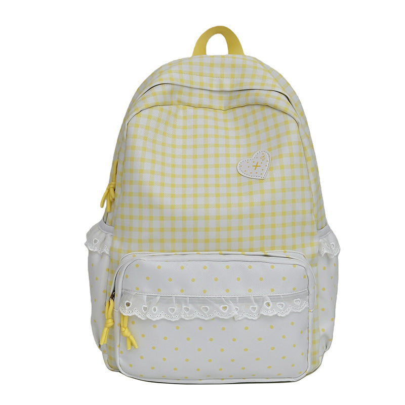 Whimsical Gingham Pattern Backpack LoungeYard — product view 6