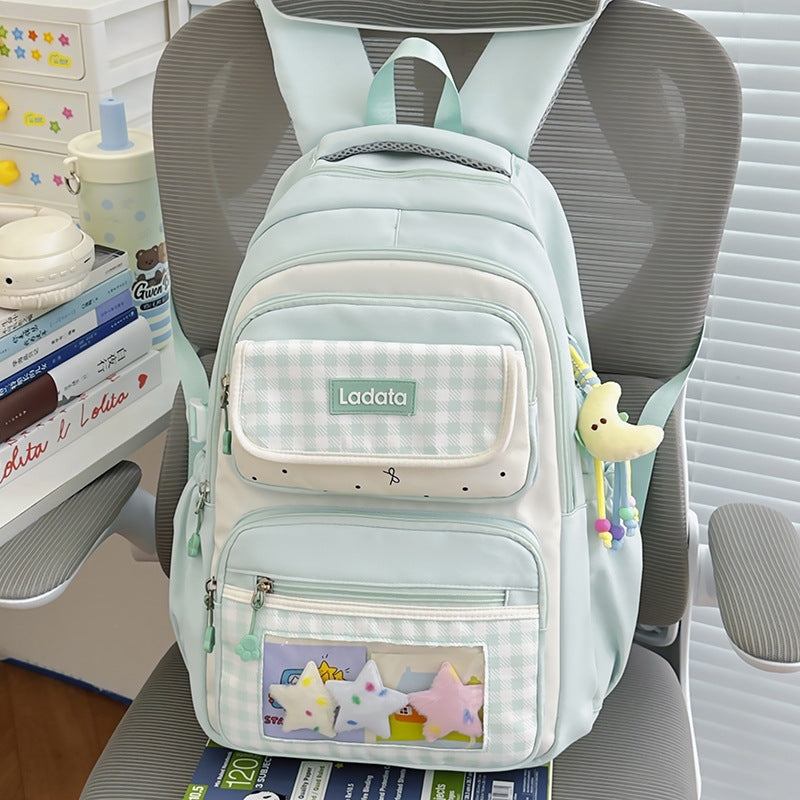 Playful Gingham Patterned Backpack — product view 4