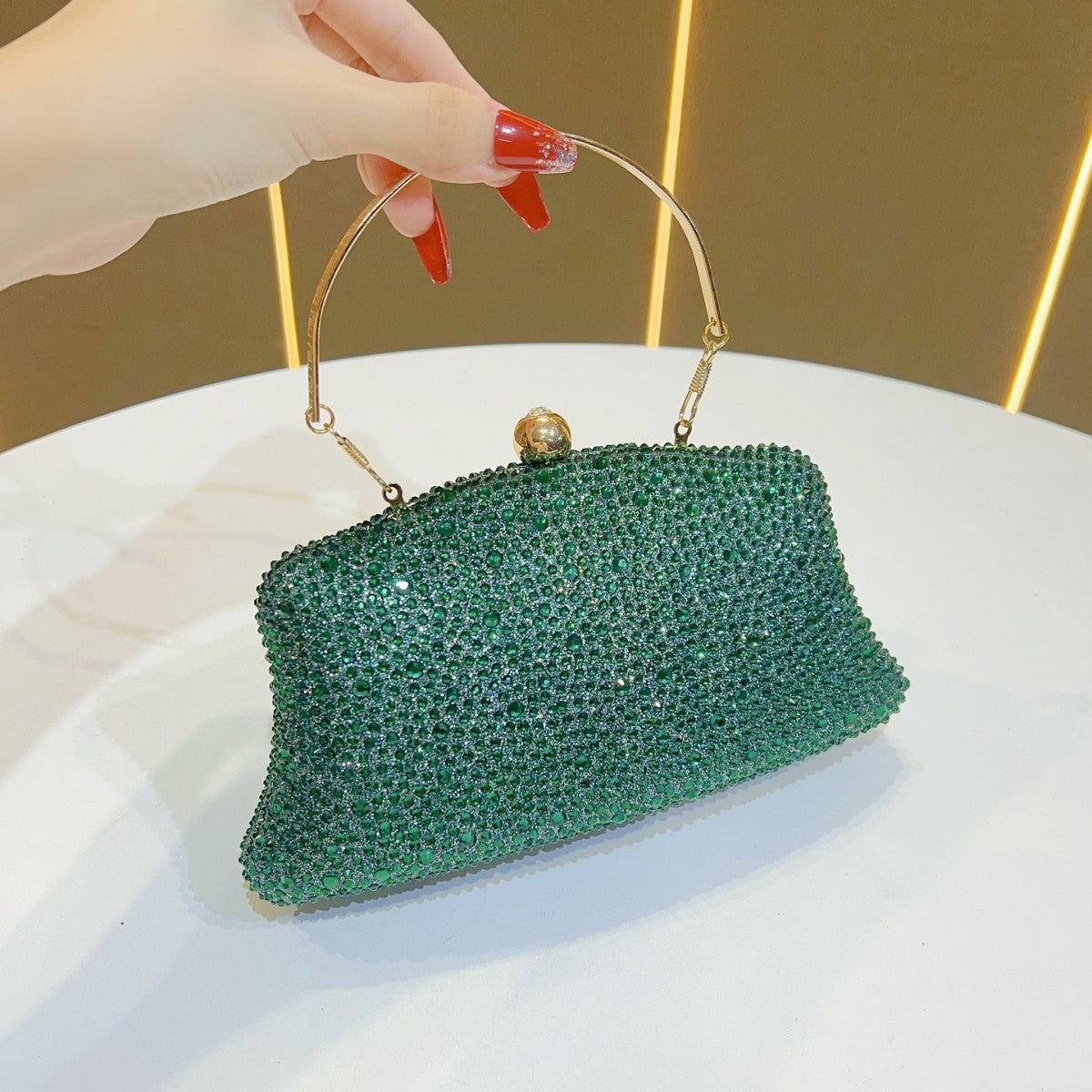 Rhinestone-Studded Evening Clutch — product view 1
