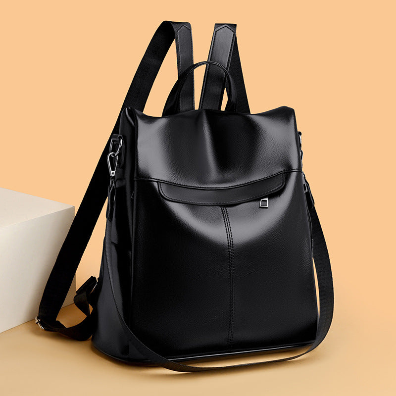 Versatile Structured Leather Backpack LoungeYard — product view 1
