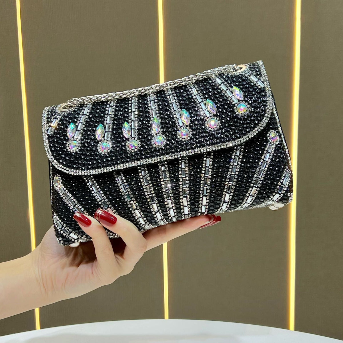 Pearl and Crystal Evening Clutch — product view 6