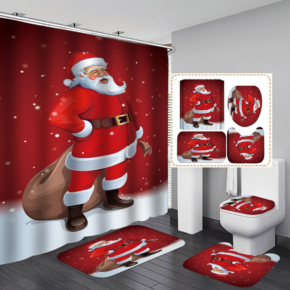 Christmas-Themed Bathroom Set Bowlift — product view 4
