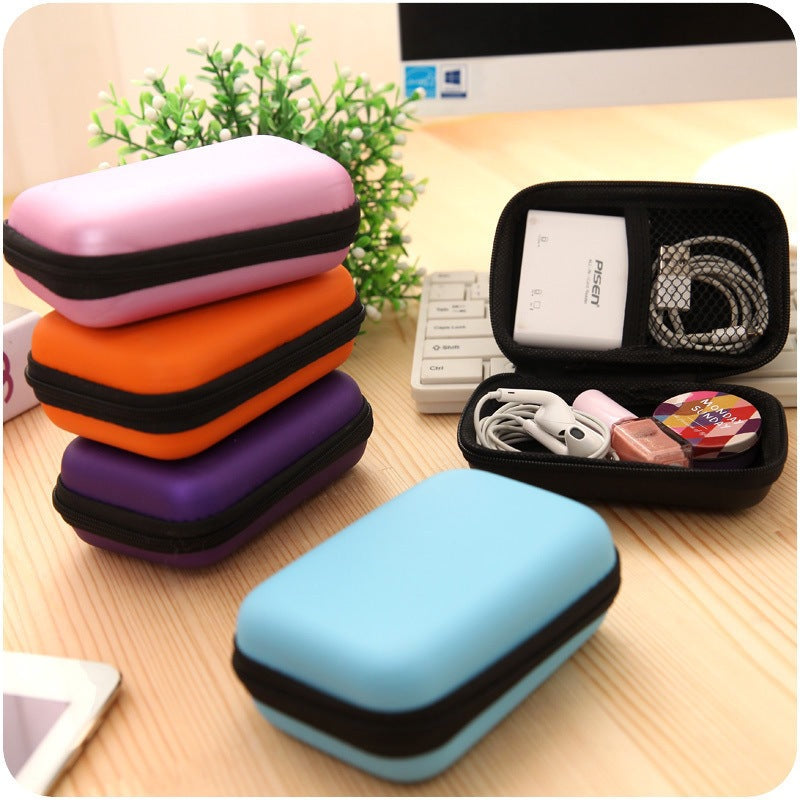 Compact Hard Shell Zippered Electronics Accessory Case LoungeYard — product view 2