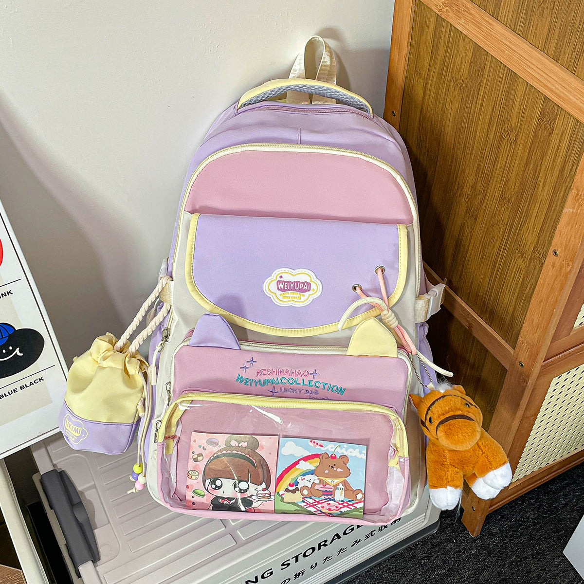 Cartoon-Themed Multi-Pocket Backpack — product view 1