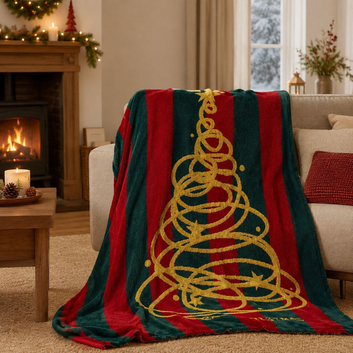 Cozy Holiday Snowflake Throw Blanket — product view 4